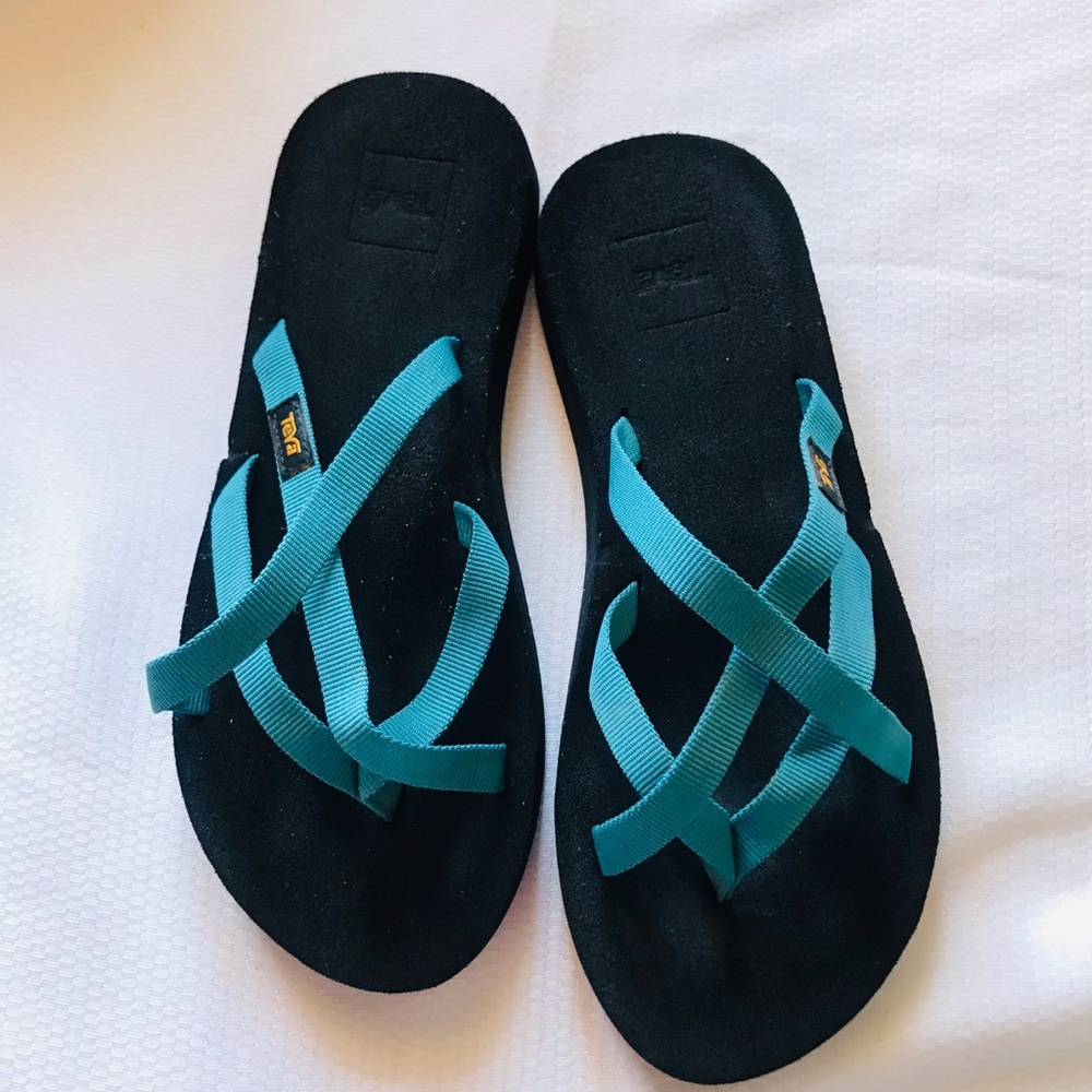 Teva Black‎ and Teal Sandals